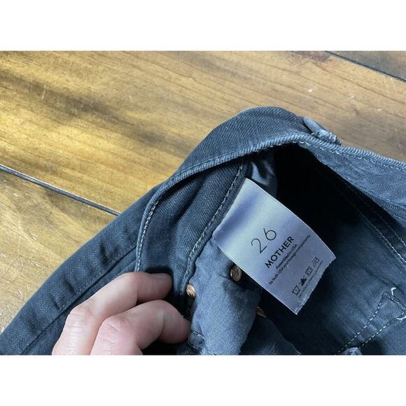 MOTHER SUPERIOR THE VAGABOND MINI FRAY DENIM SHIRT BLACK SIZE 26 - Picture 5 of 10